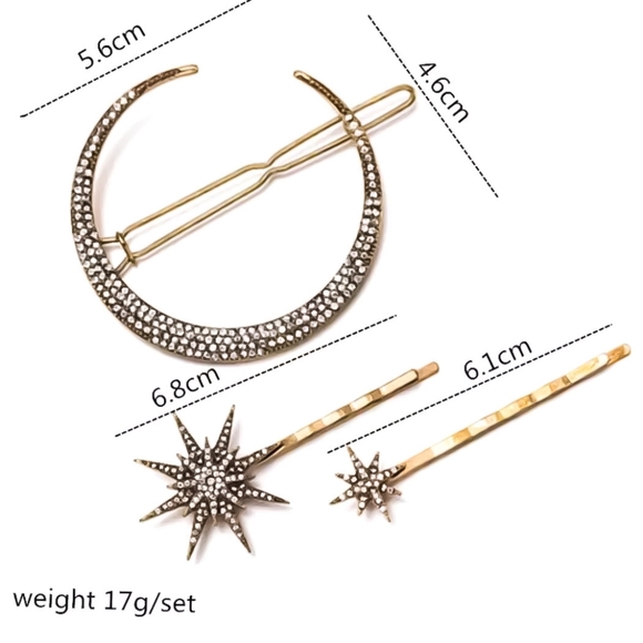 🌙 Celestial Moon Hair Pins - Picture 5 of 9